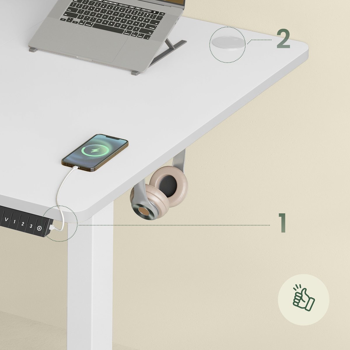 SONGMICS - Zit Sta Bureau - USB-C Aansluiting thumbnail 5