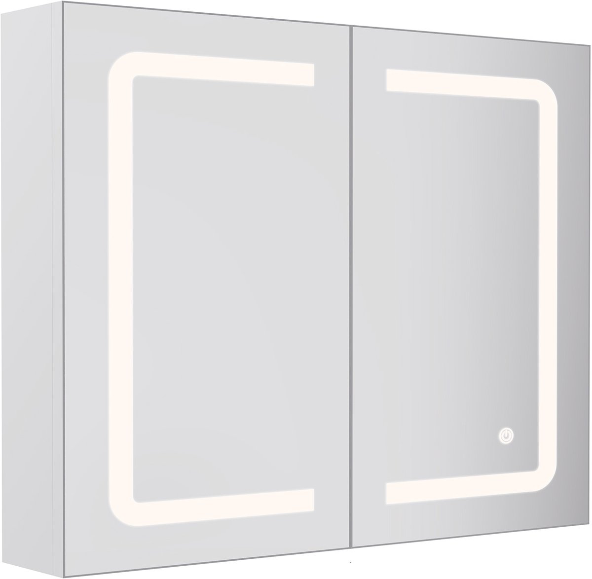 JAQZY Spiegel - Spiegelkast - Badkamer - Geïntegreerde LED-verlichting - Anti-condens Functie - Wandmontage Ontwerp - 80x60x13,5cm