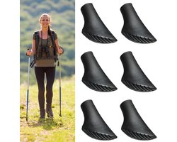 Pack of 6 Rubber Buffer for Nordic Walking Poles Universal Accessories for Professional Trekking Poles Caps, Multifunctional Mountain, Nordic Walking, Skiing and Mountaineering