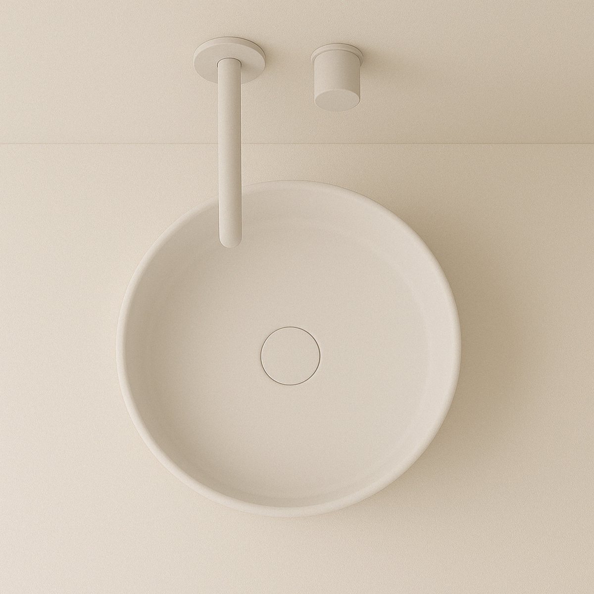 AquaVik Waskom Länk Keramiek Rond 40x12 Mat Wit