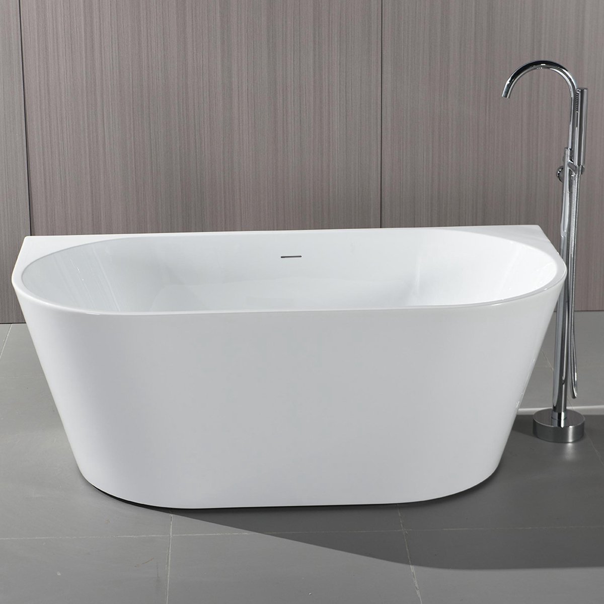SaniGate Halfvrijstaand Bad 170x78x58 cm – Acryl – Glanzend Wit – Inclusief Afvoerset & Click Waste – Modern Ligbad Badkamer