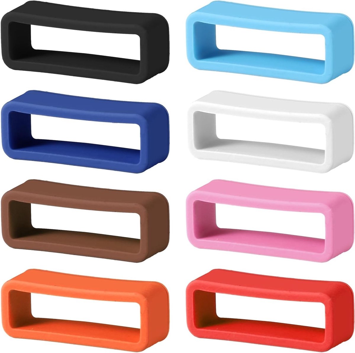 8 Stuks Silicone Horlogebandhouders, 20mm Rubber Loops voor Horlogebanden, Veiligheidsconnectoren en Vervangingsringen voor Sporthorloges