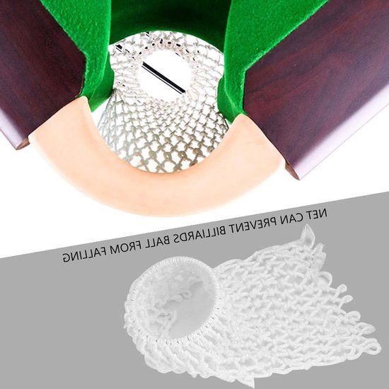 Set van 6 Professionele Snooker en Biljart Tafel Pocket Rails met Netten voor Vervanging en Upgrade van Merkloos — afbeelding 4