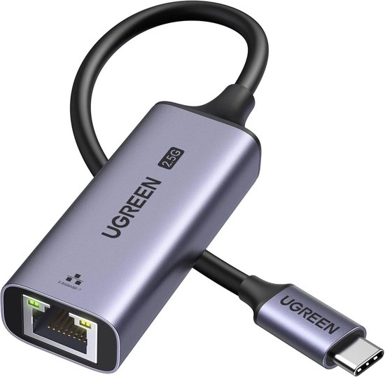 USB-C naar RJ45 Ethernet adapter 2,5 Gb/s, aluminium, versterkte kabel, grijs – Ugreen CM648