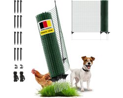 Omheiningsnet Voor o.a. Hond, Kat, Kip Of Kleine Huisdieren - 90cm Hoog - 15m lang - FIX - Verplaatsbaar Net - Horizont