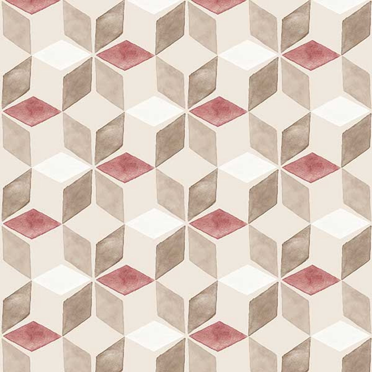 Flügger Fiona Vliesbehang 570105 - Six Senses - Illusion - Rood - 53cm x 10.05m