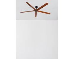 CREATE - Stille plafondventilator 40W van 100% hout in verschillende mate - XXL - Geen licht - Afstandsbediening - WIND INDUSTRIAL WOOD