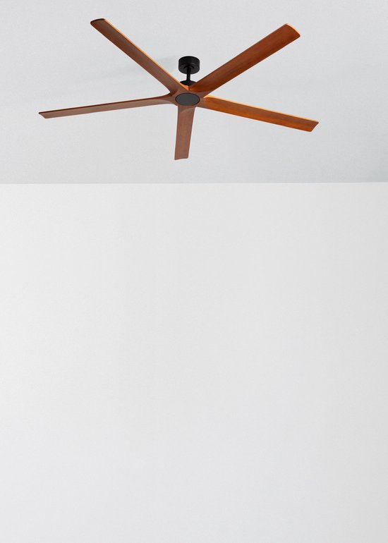 Plafondventilator hout 165 cm XXL stil 40W met afstandsbediening, zomer/winter functie, programmeerbaar, voor grote ruimtes