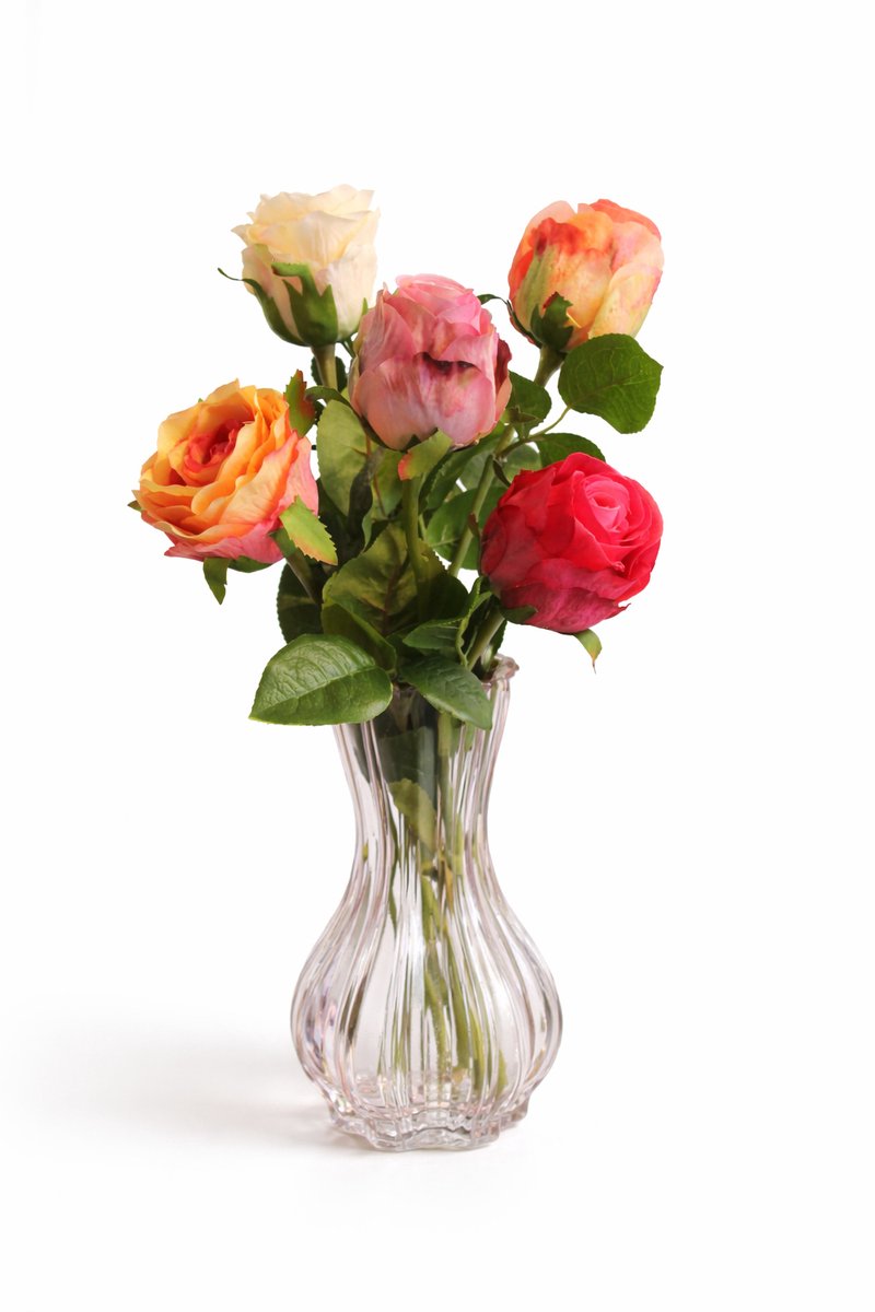Bloemenjunkie - Kunstbloemen - Kunstbloemen Boeket- Zijden Boeket - Rozen - Cadeautje - Nepbloemen - Roos