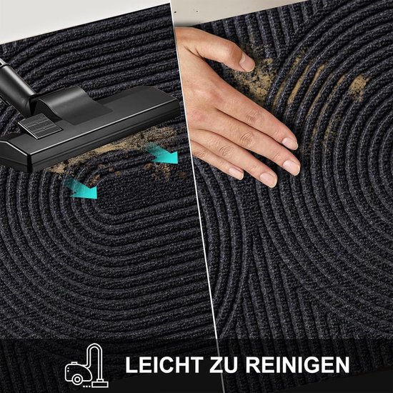 Tapis – Paillasson d'entrée – Tapis universel intérieur/extérieur – Tapis anti-poussière – Lavable – Motif ondulation d'eau – Convient pour les entrées, les portes d'entrée, les terrasses, les couloirs et les jardins – Marron – 45 x 75 cm