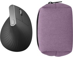 kwmobile Muisetui voor Logitech Lift / MX Vertical / Anker Vertical Hoes - Etui voor Bluetooth-muis van robuust koord en neopreen - lavendel.