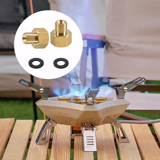 2pcs Brass LPG Gas Adapters, Brass LPG Gas Adapter 3/8 inch IG x 1/4 inch AG lks, Gas Stove Fixtures Gas Hose - ShopVlot — afbeelding 2