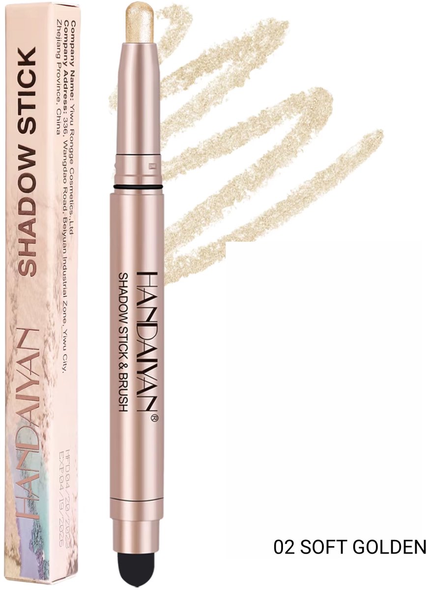 Dual Silky Eyeshadowstick 02 Soft Golden - smudge blender - Waterproof - 0.8g