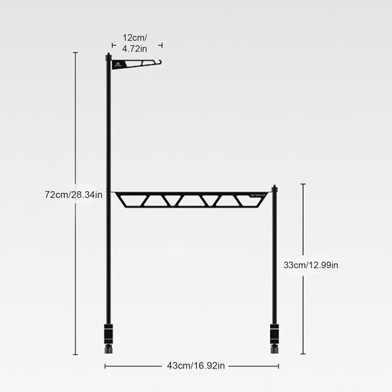 Kampeer Kookgerei Standaard - Outdoor Tafel - Buiten Koken - Verstelbare Indeling - 72x43cm - Zwart — afbeelding 2