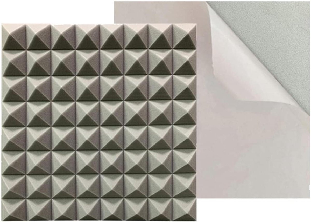 Geluidsfoam Panelenset - Akoestische Platen - Geluidsverbetering Thuis - Zelfklevende Bevestiging - 10 Stuks 50x50cm - Geel