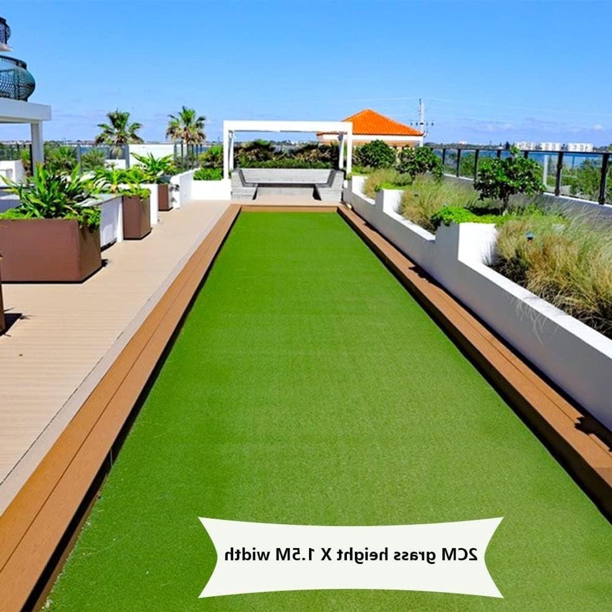 Kunstgras Gras Rol - Nep Gras Tapijt - Balkon Terras Decoratie - Levensecht Groen - 2x5m - Groen