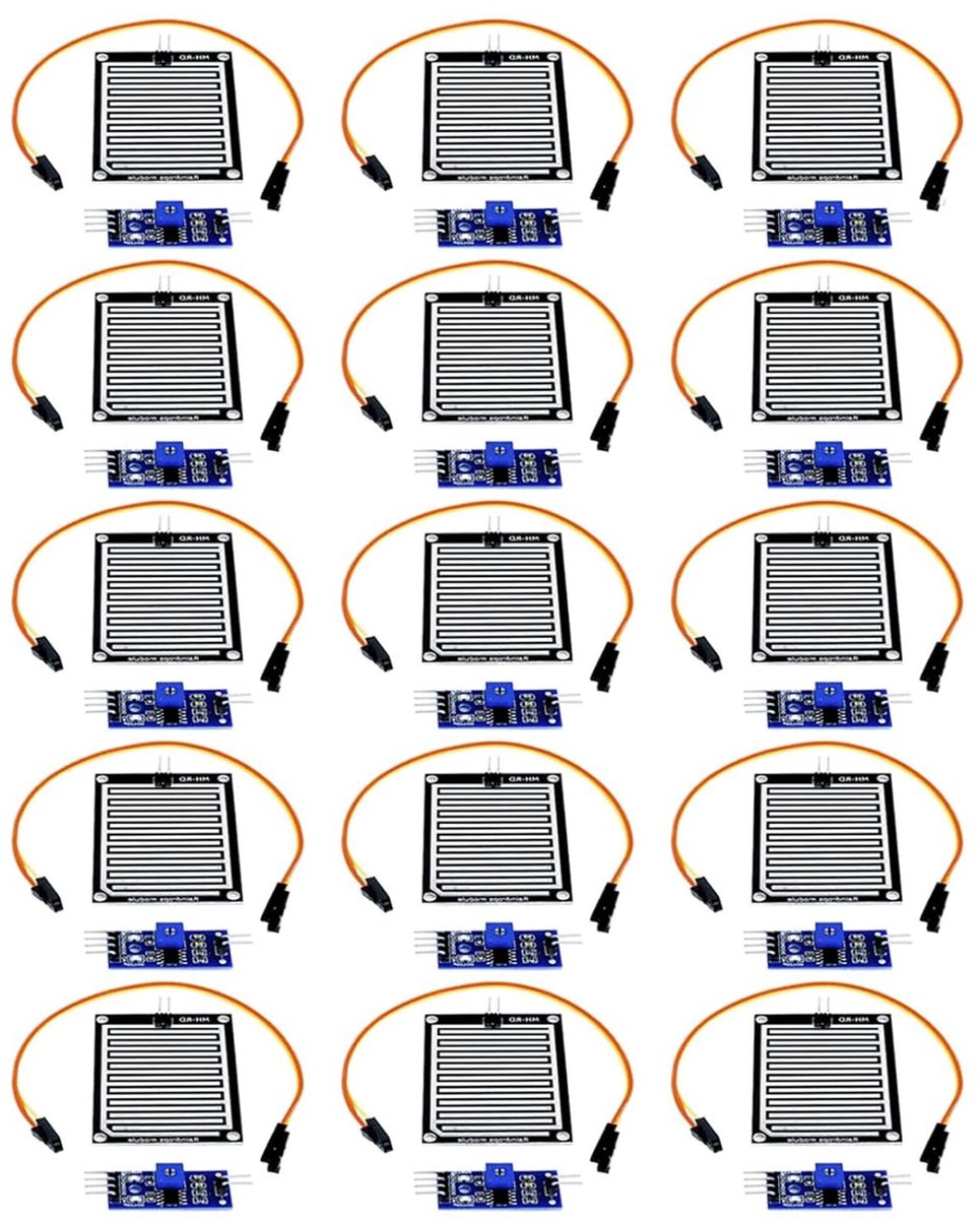 Regensensor Modules - Blad Sensor - Project Automatisering - Hoge Gevoeligheid - 15 Stuks - Zilver