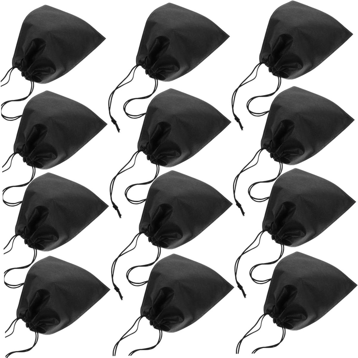 Opbergzakjes met trekkoord - Schoenen opbergzakjes - Sieraden organiseren - Lichtgewicht non-woven stof - 28x20 cm - Zwart