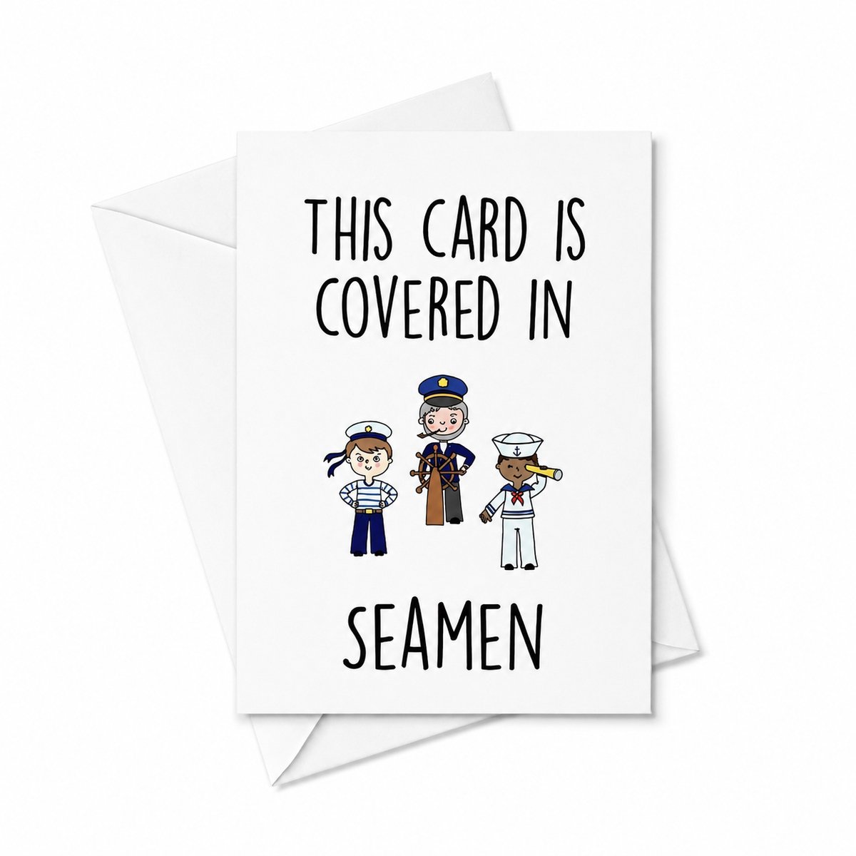 Enluxe Grappige Wenskaart - 'This Card is Covered in Seamen' - Humoristische Verjaardagskaart voor Vrienden En Familie - 18x12 cm, Hoogwaardige Kwaliteit met Inclusieve Envelop van Enluxe