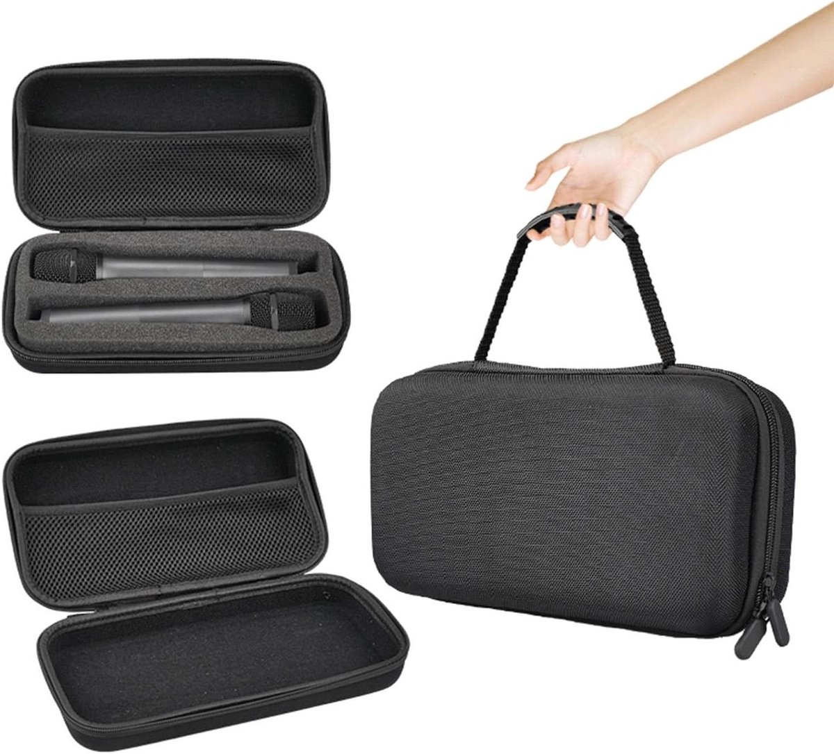 Microfoon Draagtas - Opbergkoffer - Veilig Transport - Schokbestendig - 30x15x7 cm - Zwart