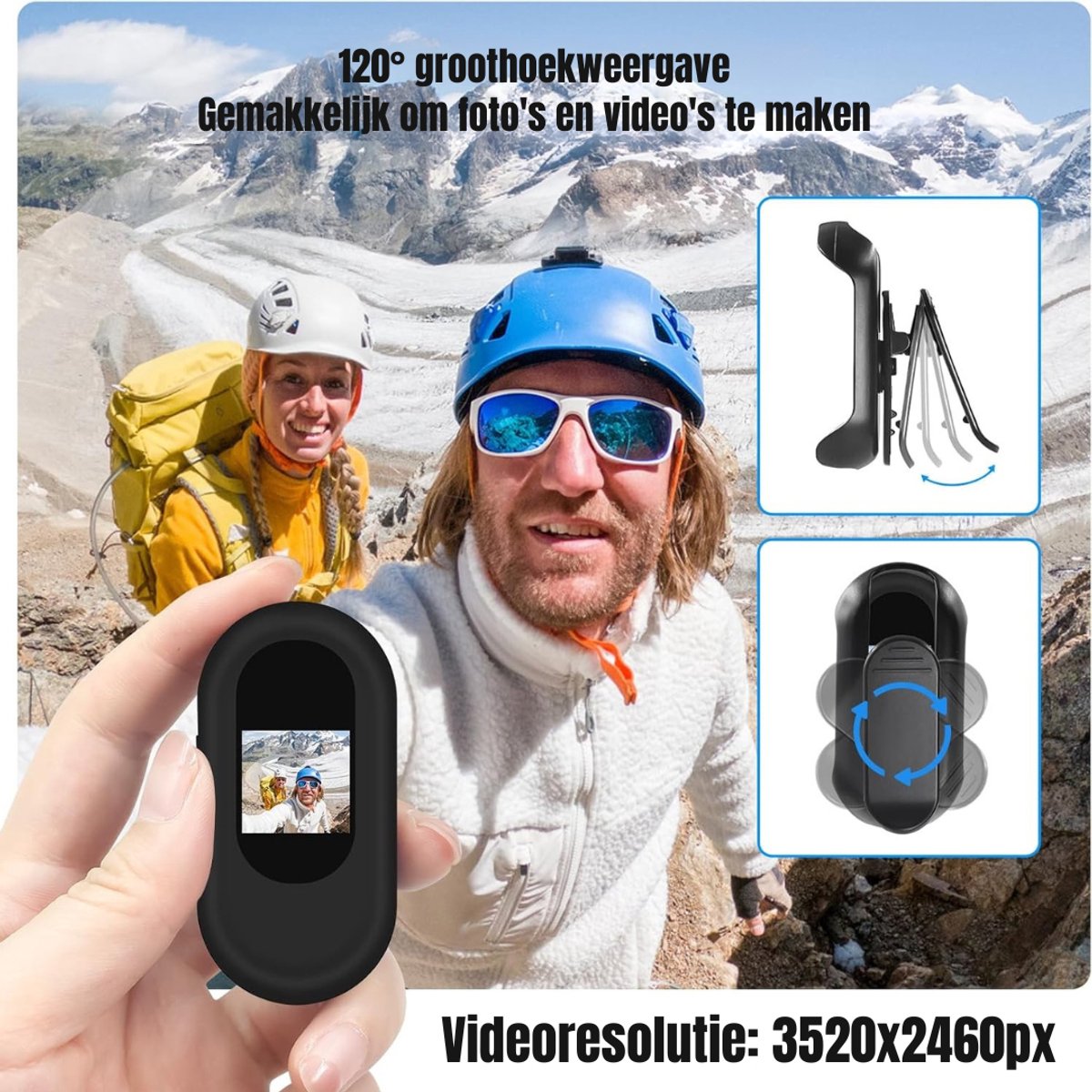 TIM® Bodycam - Cam - Zwart - 6cm x 3cm x 2cm ; 27.5g