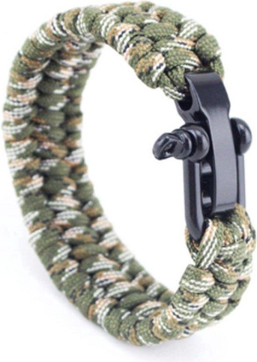 Ulanax - Stoere Survival Armband - Paracord - Camo - Mode - Unisex - 23 cm - Textiel