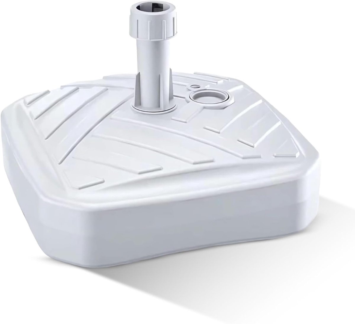 ZMR® Parasolvoet Vulbaar - Parasolvoet - Parasolvoet op Wielen - Wit- 39cm x 39cm x 13cm
