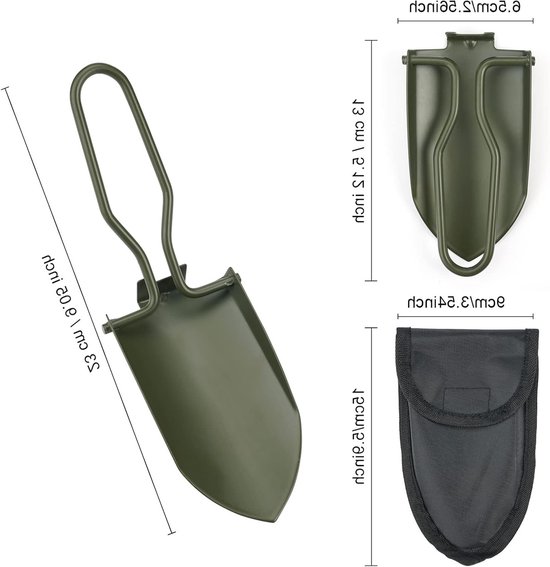 Vouwschep voor de tuin - Mini handschep van roestvrij staal, inklapbaar met riemtas - Ideaal voor kamperen, tuinieren en outdoor activiteiten — afbeelding 5