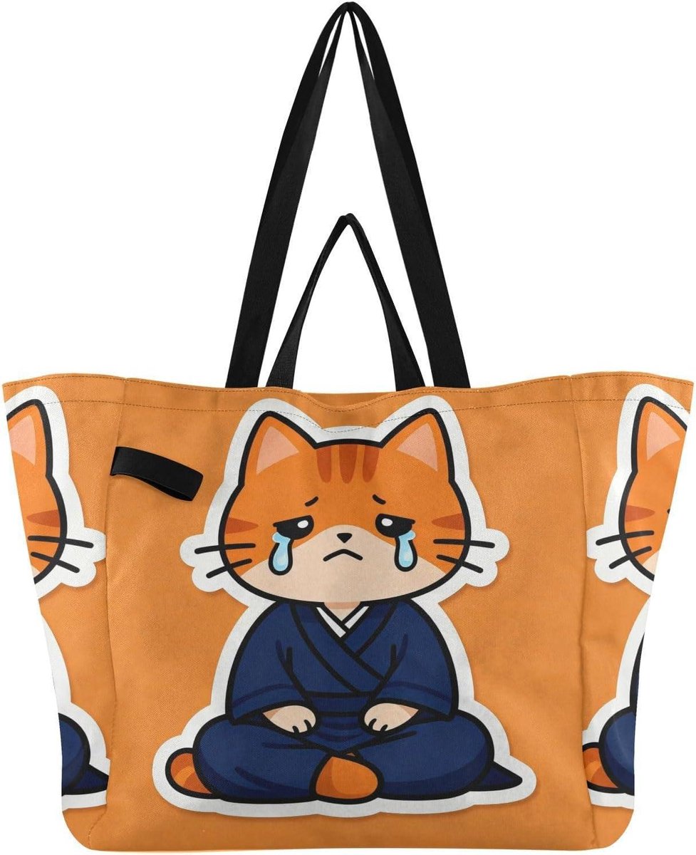 Canvas Tas - Boodschappentas - Dagelijks Gebruik - Waterdicht Ontwerp - 37 cm - Oranje