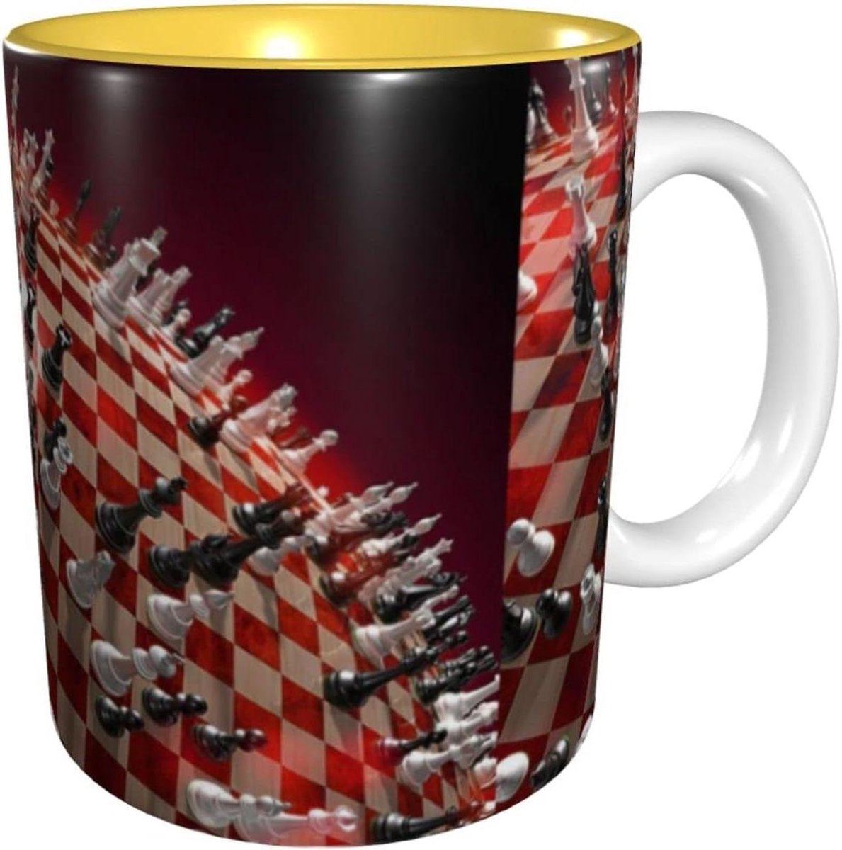 Koffiemok - Theebeker - Kantoor en thuis - Klassiek design - 325 ml - Binnenkant geel