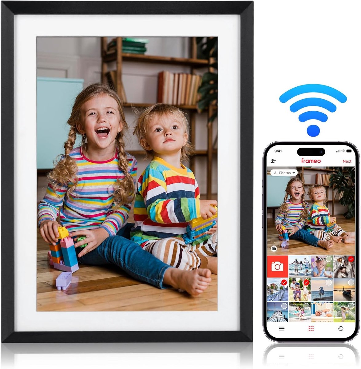 Digitale Fotolijst - Smart Frame - Foto's Delen - Directe Wifi Overdracht - 10.1 Inch - Zwart
