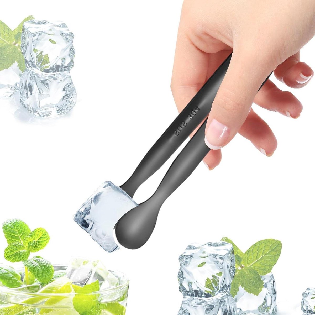 Mini Tangen - Snack Tangjes - Borrelhapjes Serveren - Roestvrij Staal - 11 cm - Zwart