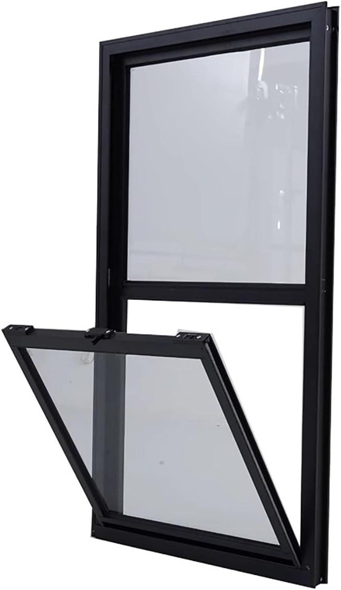 Dakraam Schuifraam - Ventilatieglas Schuifvenster - Schuur Ventileren - Gehard Glas Zwart Frame - 80x100cm - Zwart