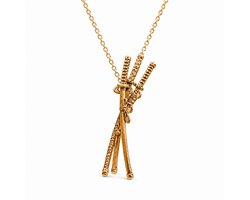 Enluxe Anime Straw Hat Zoro Drie Zwaarden Goude Ketting – Premium Metalen Accessoire Geïnspireerd door One Piece