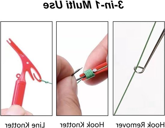 Multifunctionele Hengel Koppeling Tool Set, 4-delige RVS Haak Verwijderaar en Knoop Touw Gereedschap voor Vissers — afbeelding 4