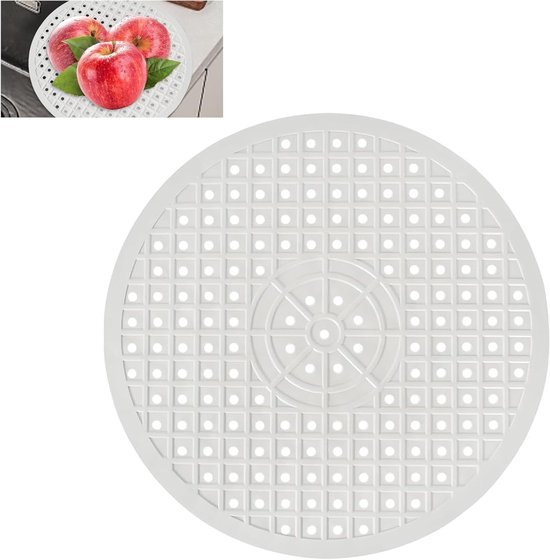 Tapis d'évier rond antidérapant avec drainage rapide pour cuisine et couverts