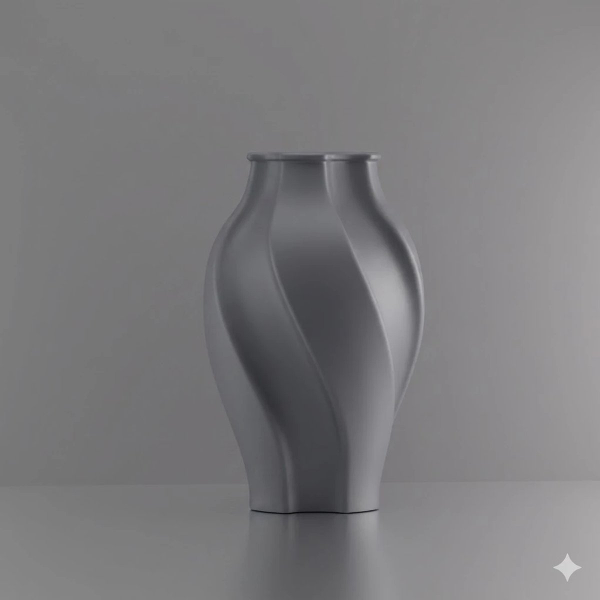 3d-gezellig Elegantie - Vaas - Waterdicht - Zilver - Maat 30 cm - Kunststof - Modern - Bloemenvaas - 100% gerecycled PLA (bioplastic)