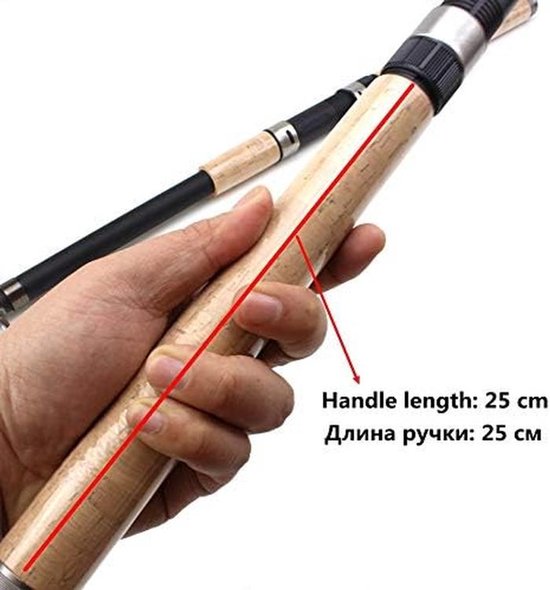 Telescopische Hengel - Vishengel Set - Vissen in Zee - Koolstofvezel Constructie - 21 - 45 m - Zwart Houtnerf — afbeelding 3