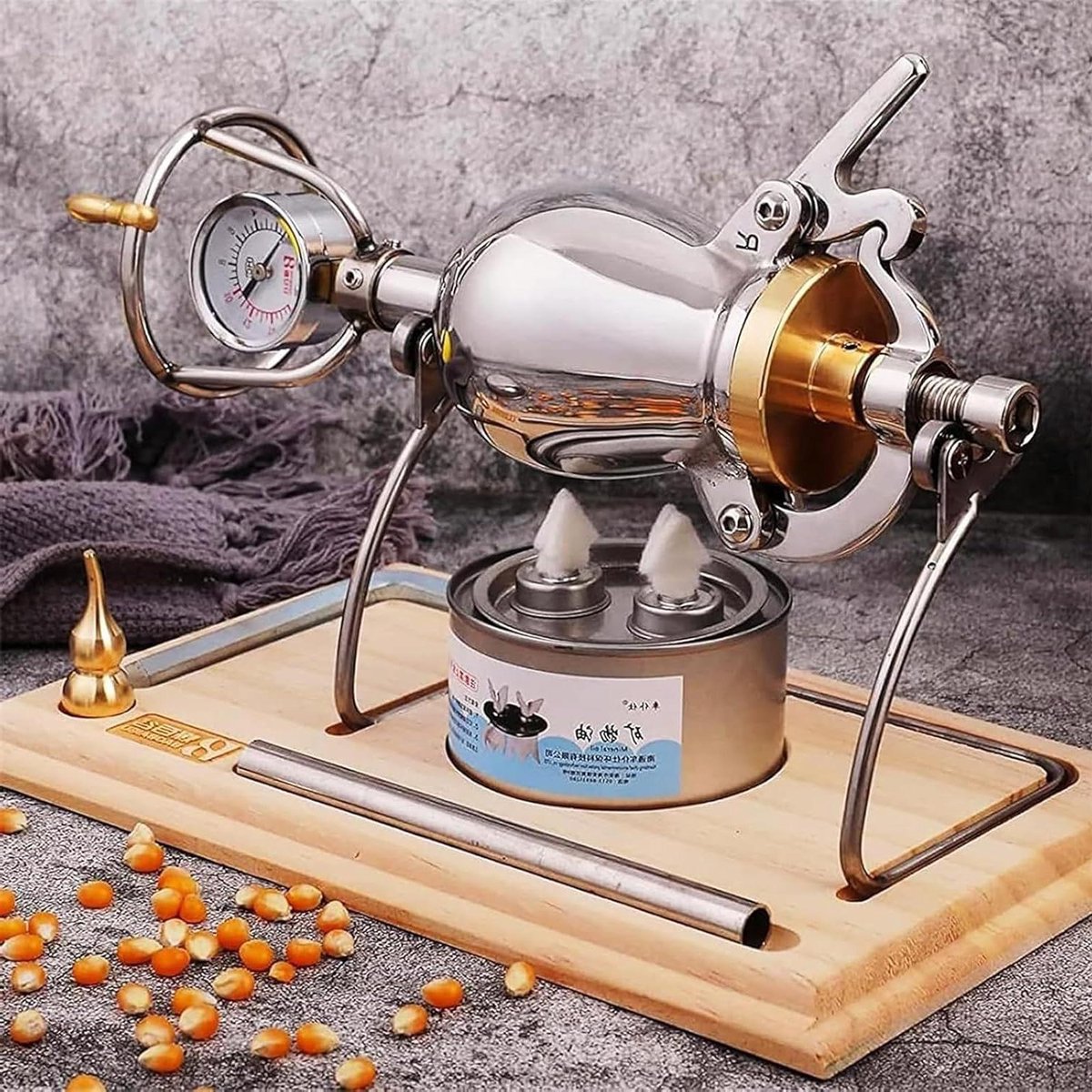 Popcorn Machine - Popcorn Maker - Filmavonden Thuis - Met Manometer - 260ml - Zilver