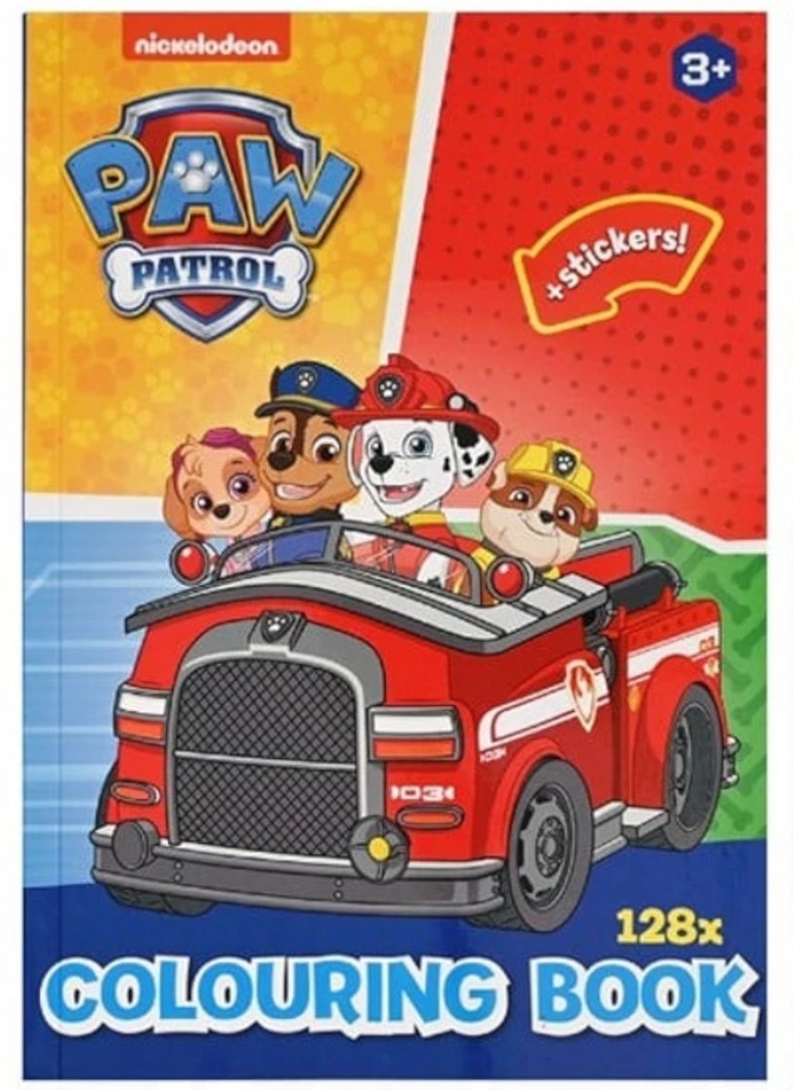 Kleurboek + stickers 128 pag Paw Patrol - Blauw