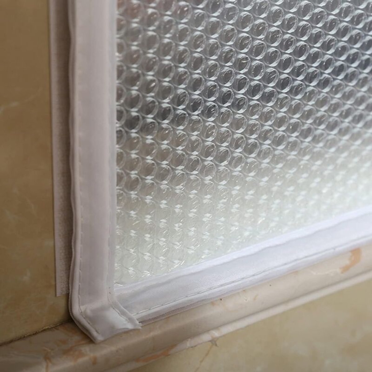 Winter raamisolatieset, warmte-isolerende raamfolie, warmte-isolerende gordijnen, plastic gordijnen, koubestendig, warmte-isolerend, breedte x hoogte (110 x 120 cm)