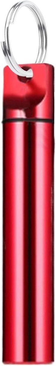 Tandenstokerhouder Portemonnee - Reis Tandenstoker Container - Hygiënisch Tandenstoken - Platte Kop Ontwerp - 1.7 x 9.7 cm - Rood