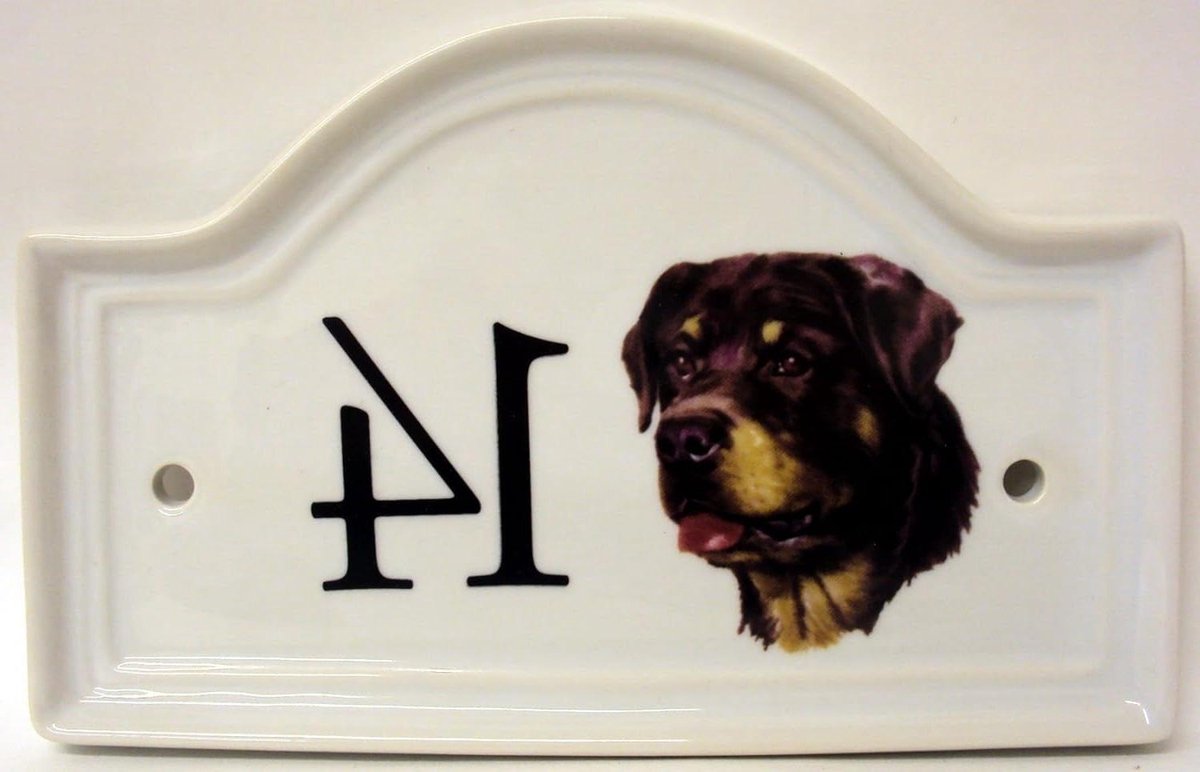 Huisnummer Plaquette - Keramisch Bord - Huis Identificatie - Hand Versierd UK - 218 cm - Wit