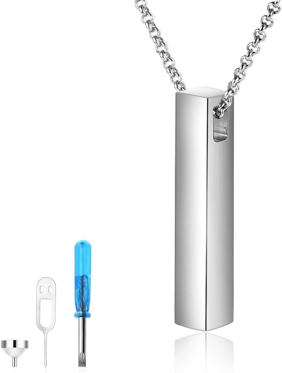 Urn Ketting van Sterling Zilver voor Herinneringen, As Sieraad voor Vrouwen en Mannen, Persoonlijk Aandenken
