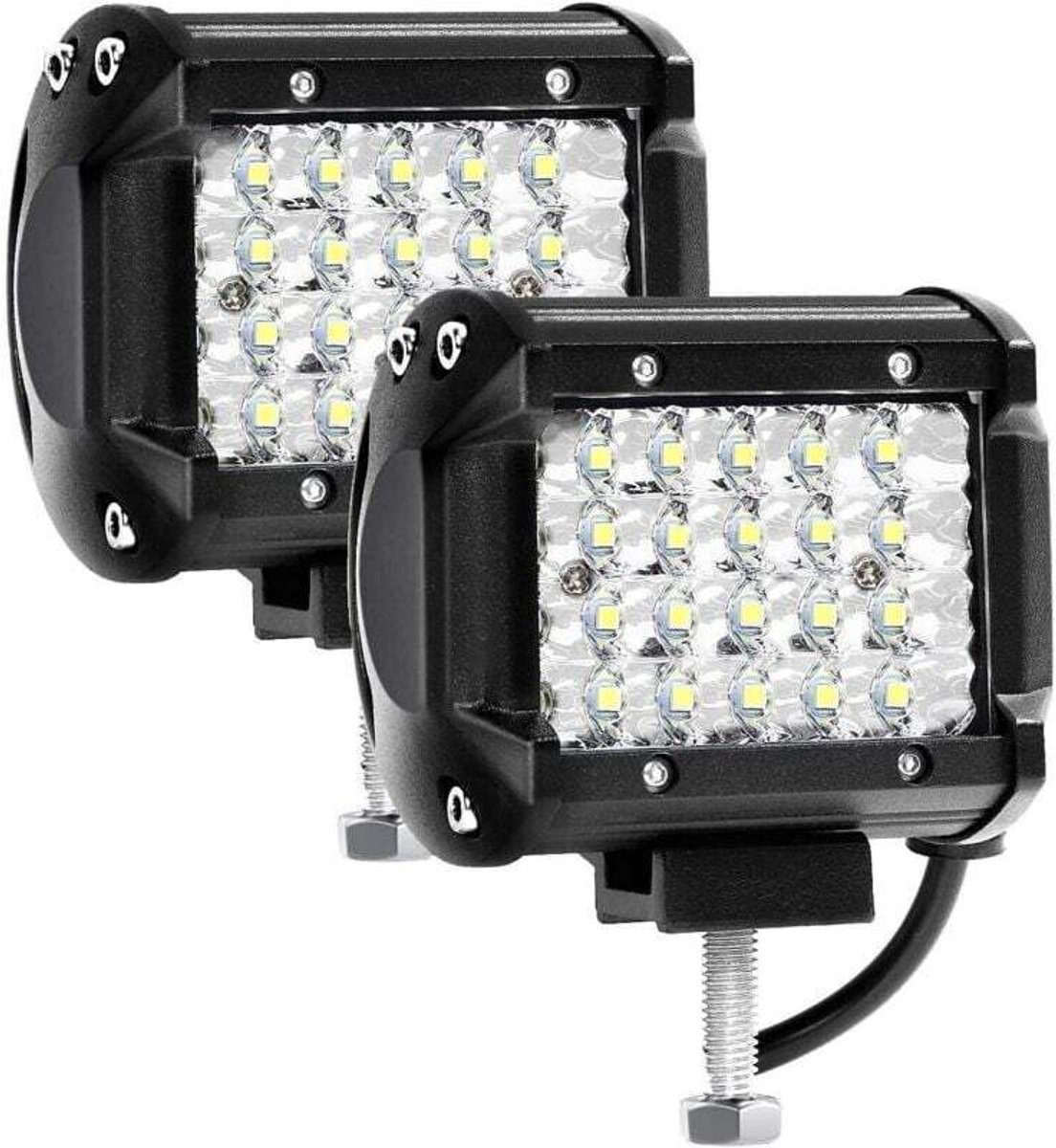 12V 144W 4-inch LED-werklampen (2 stuks) - Waterdichte 10500 lumen schijnwerper - Spot/schijnwerper/mistlamp - geschikt voor auto's/vrachtwagens/boten -geschikt voor voertuigbezitters