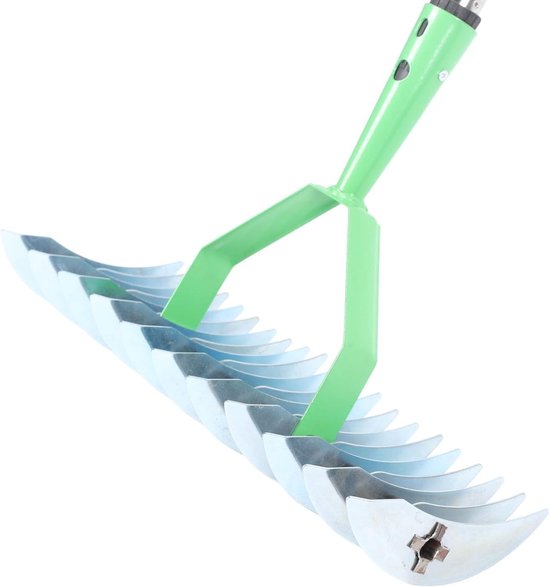 Dailygoods- Verticuteerhark Roestvrij Staal 12,8 Inch Breed - Ergonomisch Handvat - Eenvoudig Te Monteren - Gazonhark - Dood Gras Opruimen - 3 Secties van Dailygoods — afbeelding 5