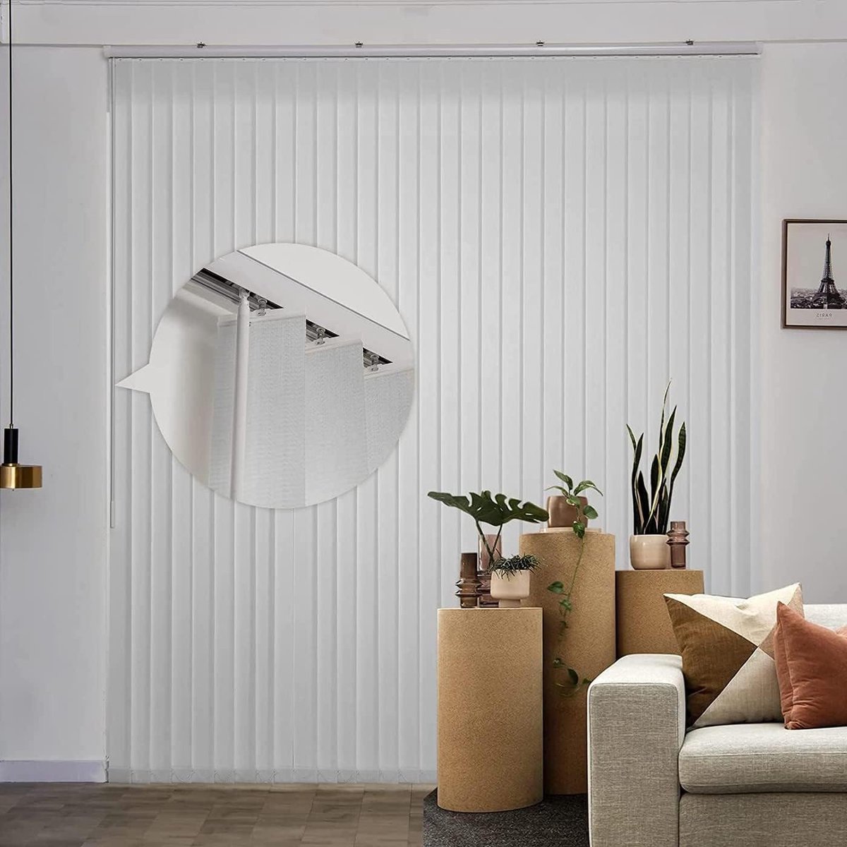 Verticale Jaloezieën - Raambekleding - Lichtfiltering - Op Maat Gemaakt - 9cm Slat - Wit