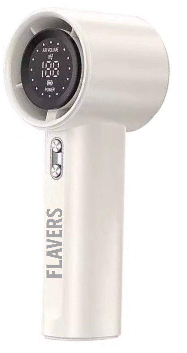 Flavers ® - Handventilator - Wit - Mini Ventilator - Hand Ventilator - Mini ventilator Oplaadbaar - Mini Ventilator Usb - USB ventilator - Draagbare ventilator - LED schern - 100 Standen - Modern - tot 12 uur verkoeling