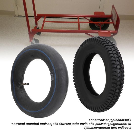 Banden en binnenband set - Kruiwagenbanden - Terrein Werk - Natuurrubber constructie - 3.00-8 - Zwart van Merkloos	 — afbeelding 3