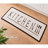 Keukenloper - Keukenmatten - Antislip Keukentapijt - Tapijtloper - vloerkleed 200x80cm -Zand